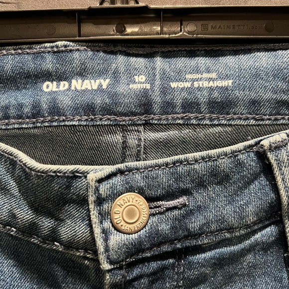 Old Navy Power Slim Straight Leg Jeans Womens 10P Blue Denim Mid Rise NWT - Picture 3 of 4